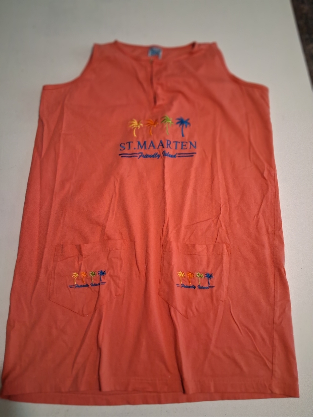 St. Maarten Coral Swimsuit Cover Up or Tank Dress OSFA